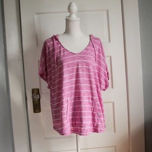 Livi Active by Lane Bryant Pink Hooded Shirt